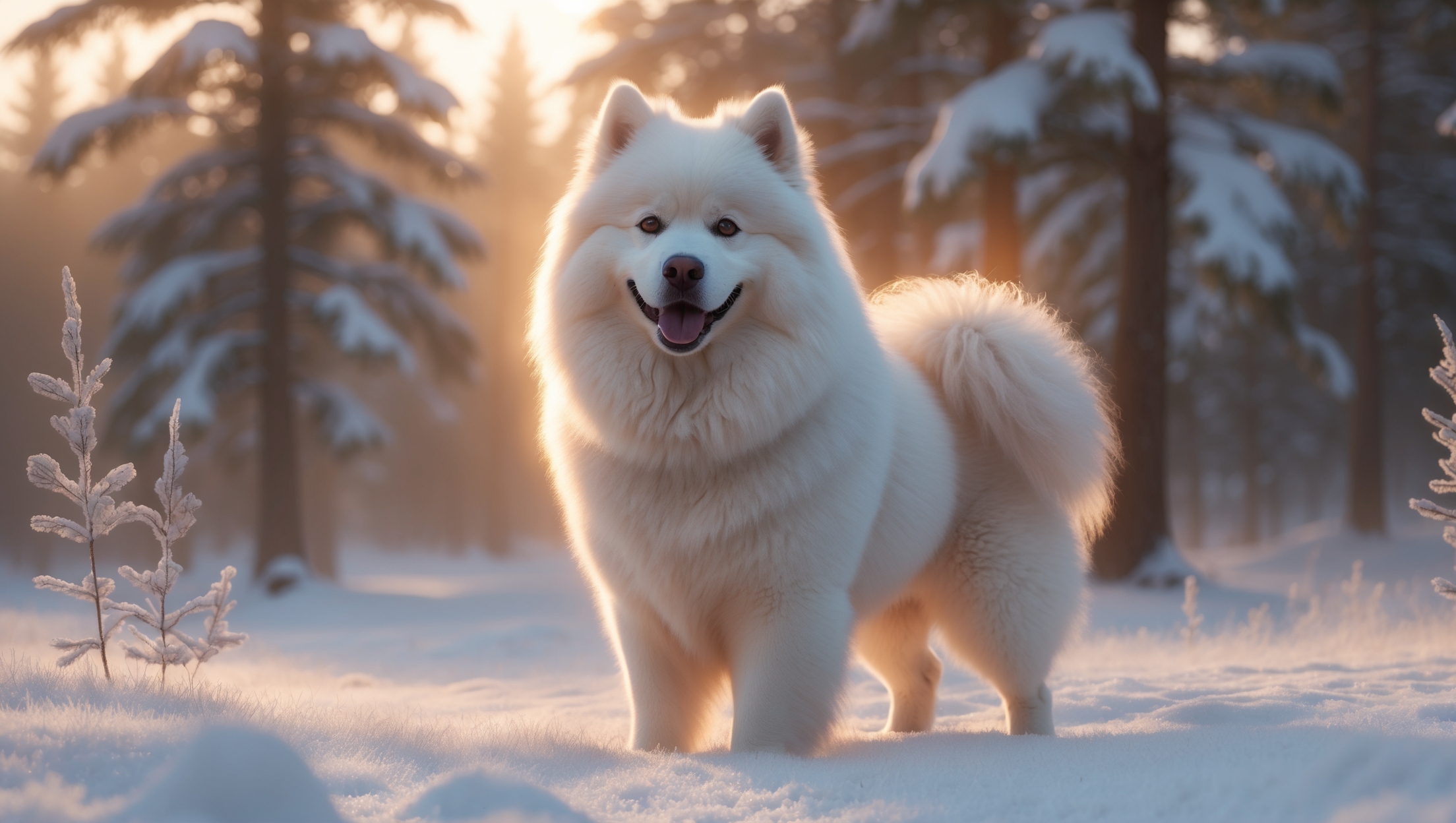 Breads of white fluffy dogs